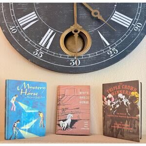 Vintage Horse Book set 70s Books White Shell Triple Crown Winners Mystery Horse